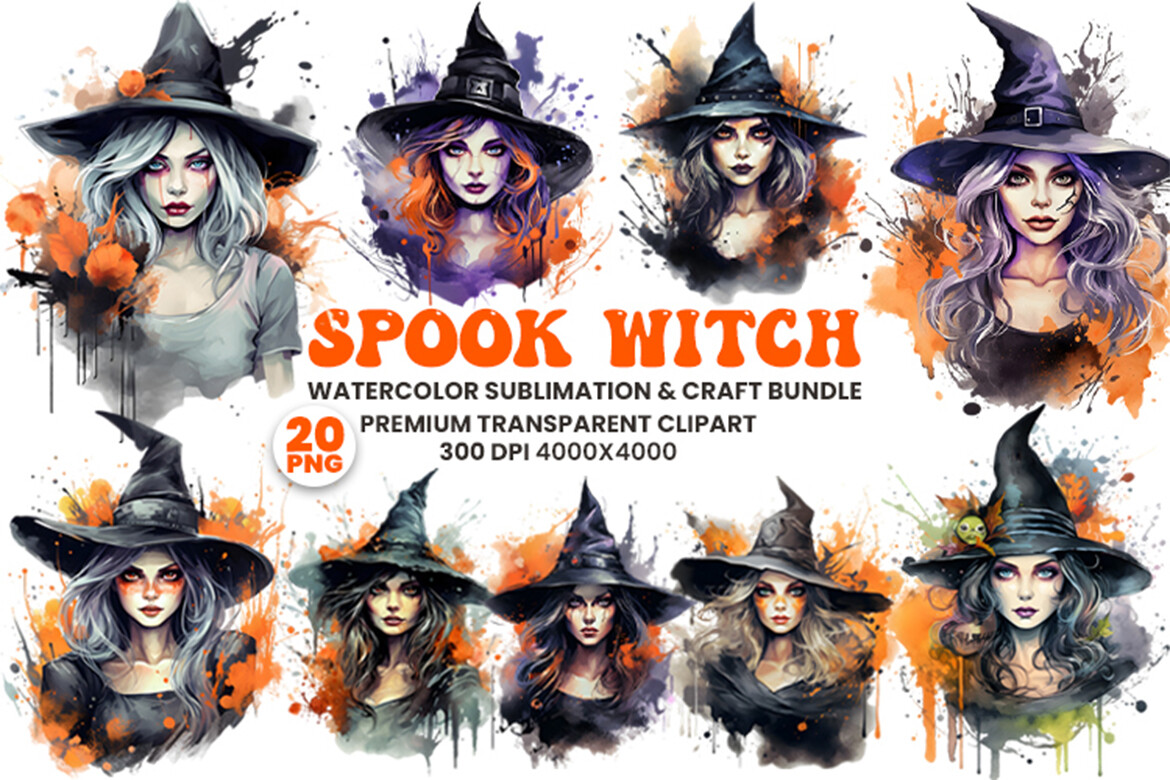 Halloween Spooky Witch Clipart Bundle Graphic by Arslan DigitalCraft ...