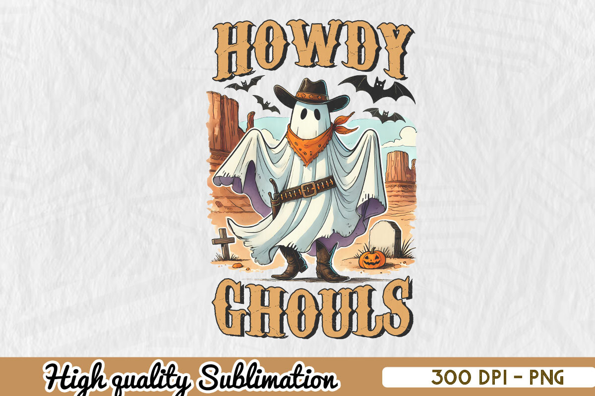Howdy Ghouls Cowboy Ghost PNG Graphic by Zanynoti · Creative Fabrica