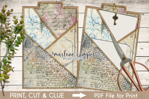 Junk Journal Pocket Tags, Add-on, 01 Grafik Druck-Vorlagen Von paperart.bymc