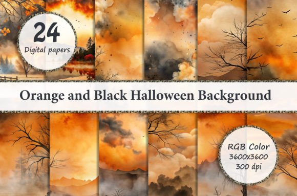 Orange and Black Halloween Background