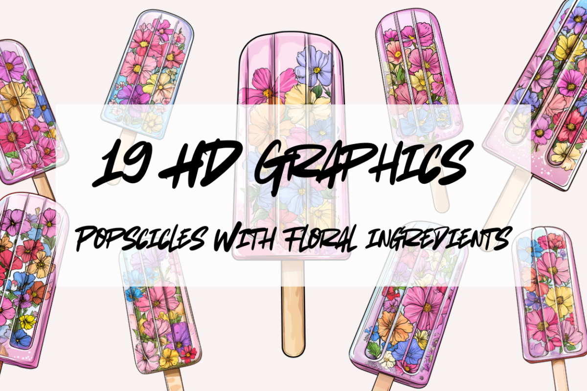 Popsicles with Flowers HD Graphics Graphic by byCaliRae · Creative Fabrica