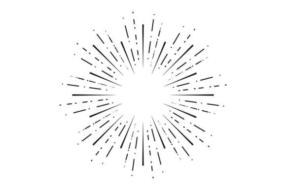 Sunburst Retro Dash Lines Vector