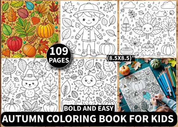 109 Bold and Easy Autumn Coloring Pages