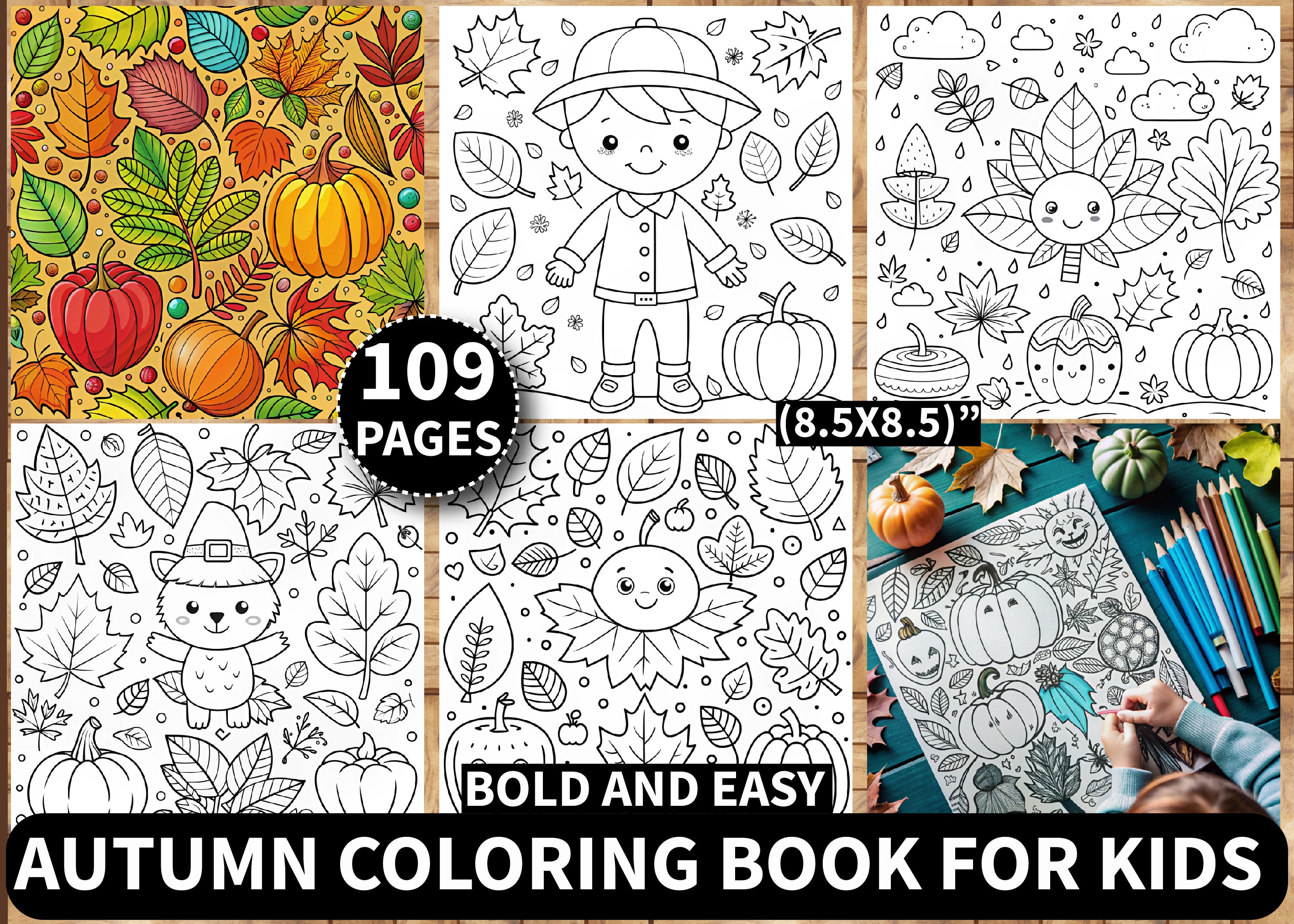 109 Bold and Easy Autumn Coloring Pages