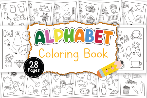 ABC Coloring Book for Kids - 28 Pages