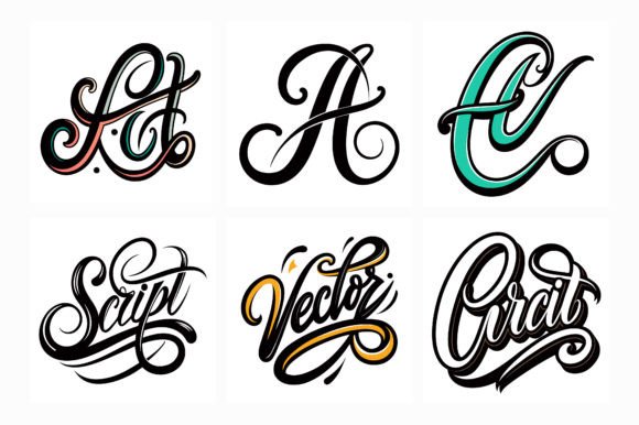 1 Cursive Letters Icon Graphics Designs & Graphics