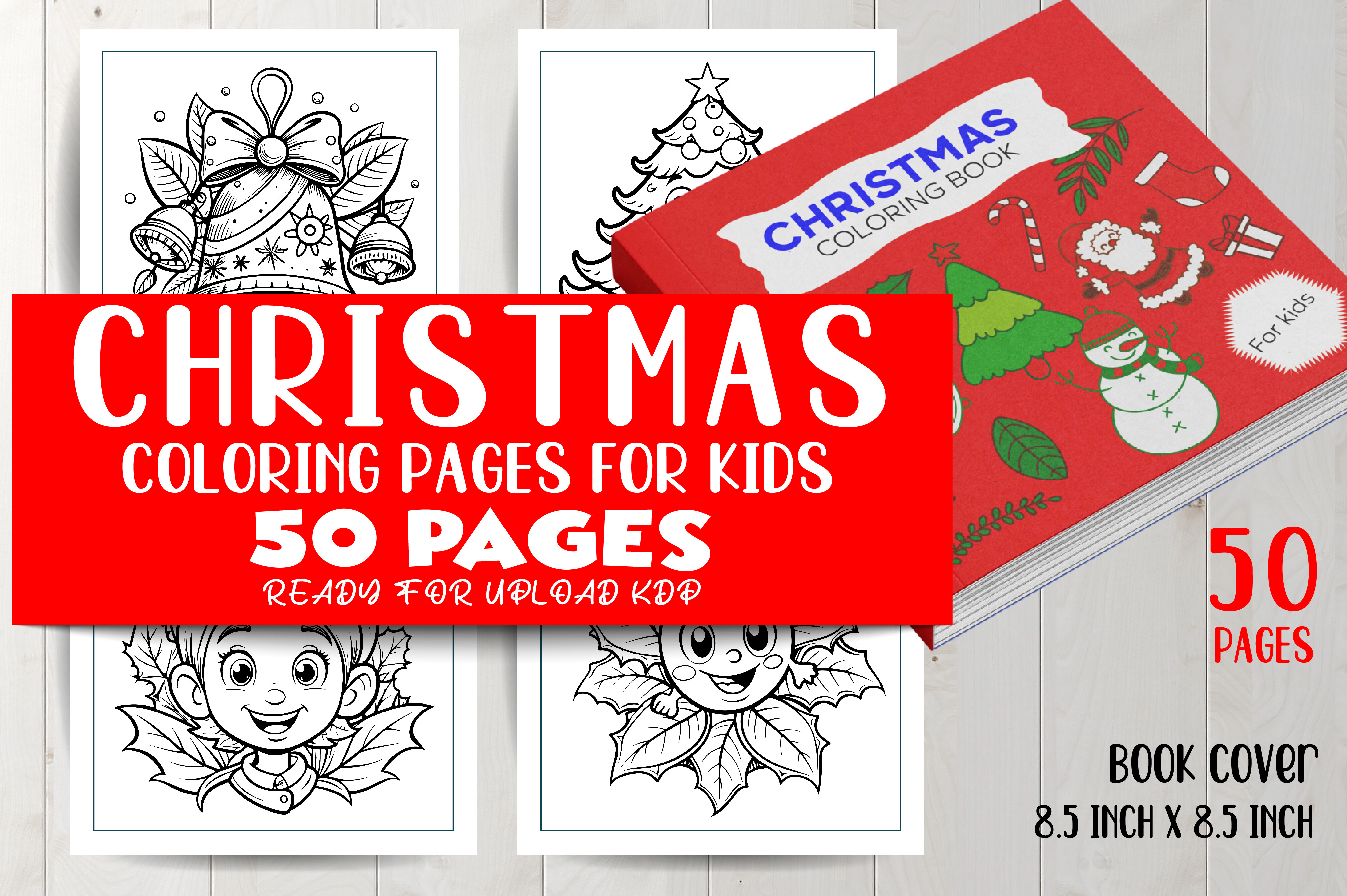 Cute Christmas Coloring Book for Kids Graphic by MR Mamun Store ...
