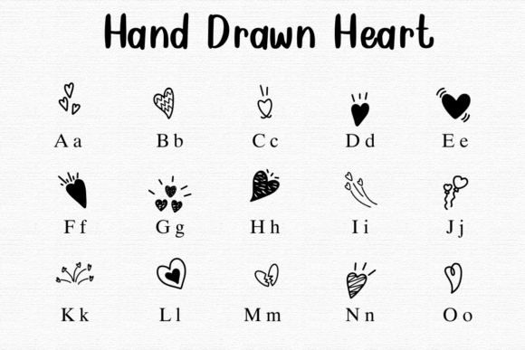Hand Drawn Heart Font - Preview 1