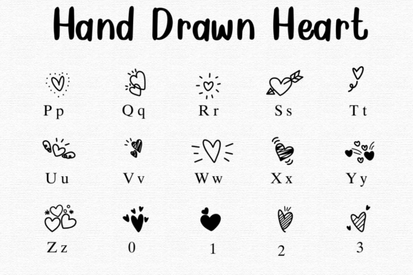 Hand Drawn Heart Font - Preview 2