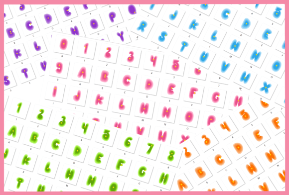 Rain Bow Font PNG with transparent background - Preview 3