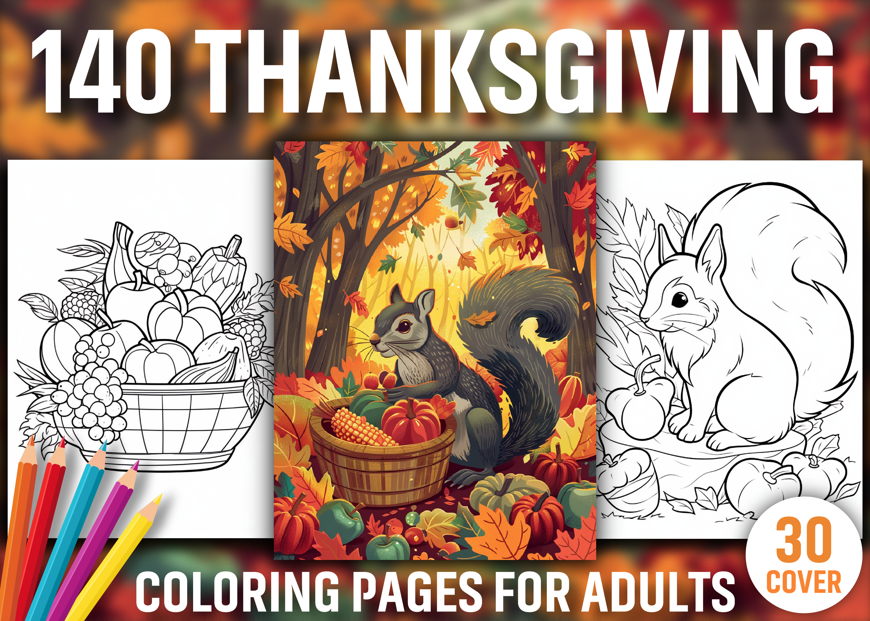 Thanksgiving Coloring Book Bold and Easy