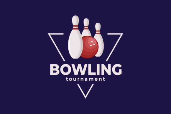 Bowling Logo Template Design Triangle