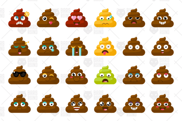 24 Poop Emoticons