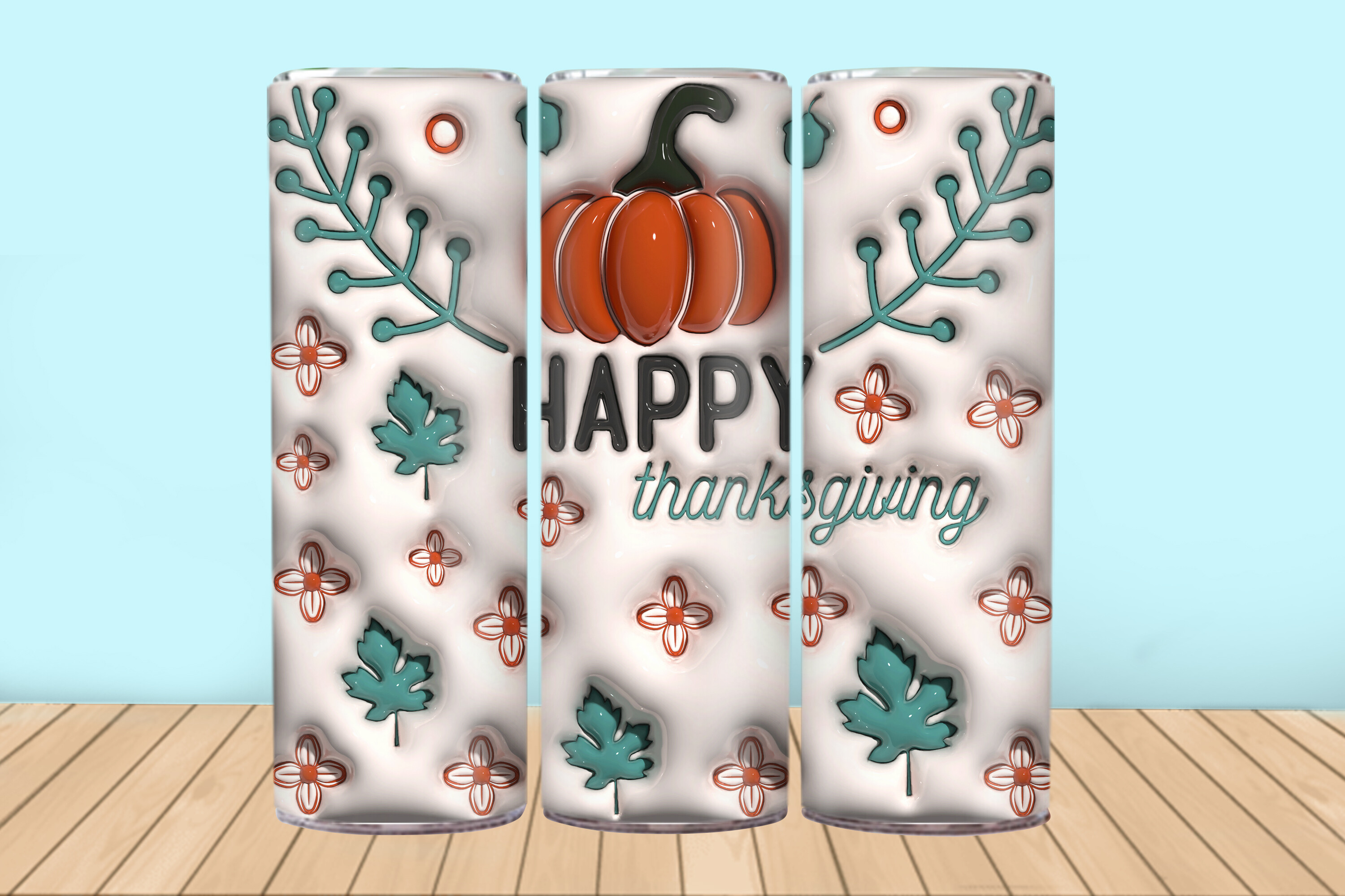 3D Inflated 20oz Fall Tumbler Wraps Graphic by Creative Booth ...