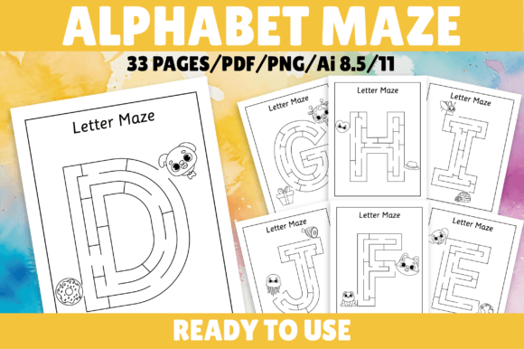 Alphabet Maze Worksheets - 33 Pages Graphic K By little learners loom