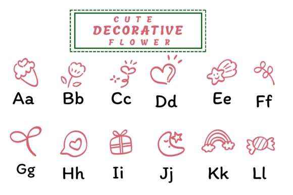 Cute Decorative Flower Font - Preview 3