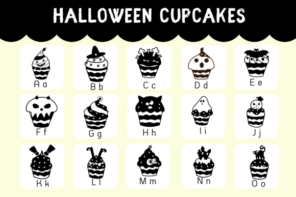 Halloween Cupcakes Font PNG with transparent background - Preview 1
