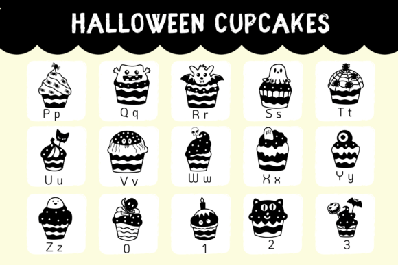 Halloween Cupcakes Font PNG with transparent background - Preview 2