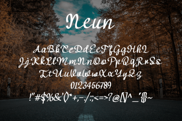 Neun Font PNG with transparent background - Preview 1