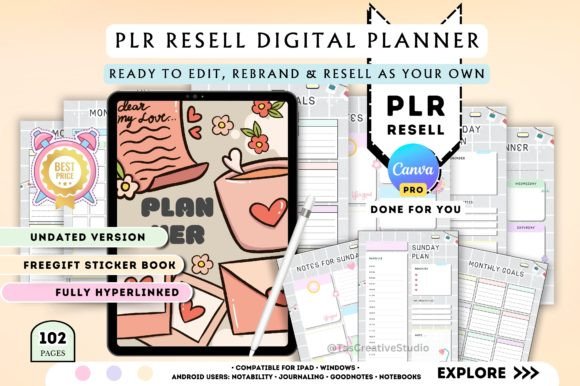 PLR Undated Canva Planner Template