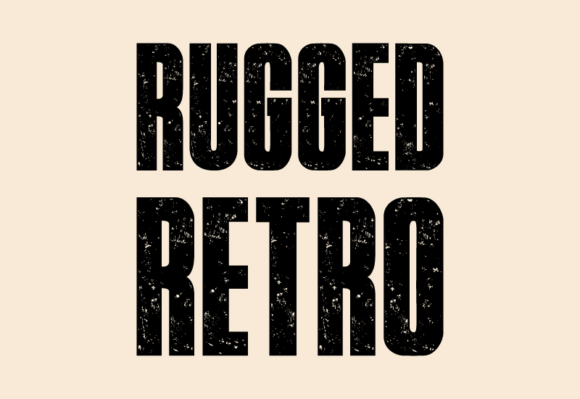 Rugged Retro Font PNG with transparent background - Preview 2