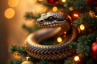Snake on a Christmas tree.
