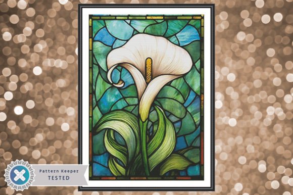 Stained Glass Calla Cross Stitch Pattern