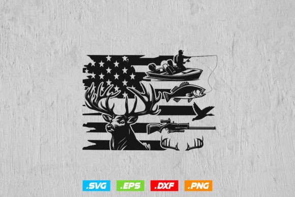 US Flag Deer hunting Svg, Deer Hunting Svg, Deer Skull Svg