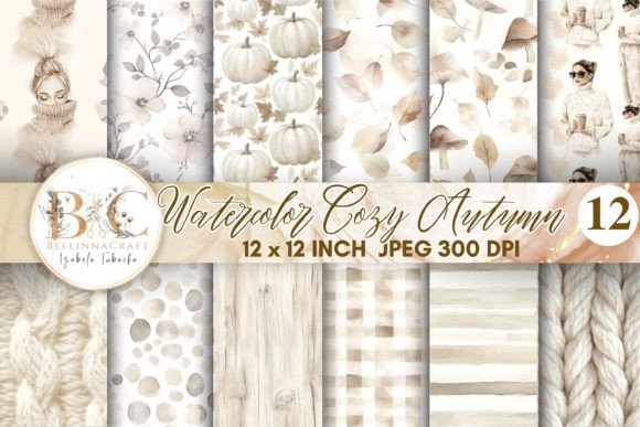 Watercolor Cozy Autumn Seamless Patterns