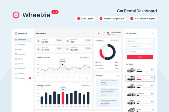 Wheelzie - Car Rental Dashboard