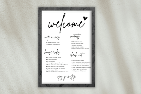 Airbnb Welcome Sign Template