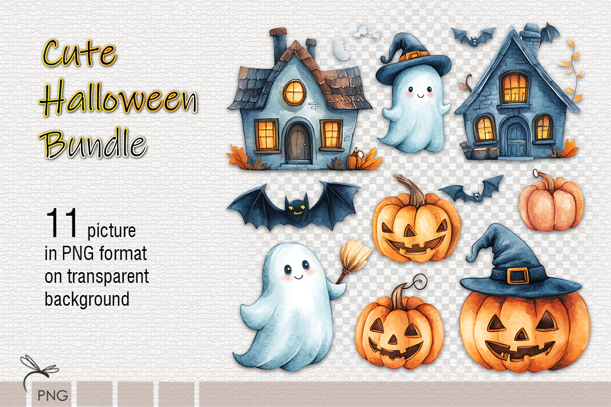 Cute Halloween Stickers Bundle Graphic by Dragonart · Creative Fabrica