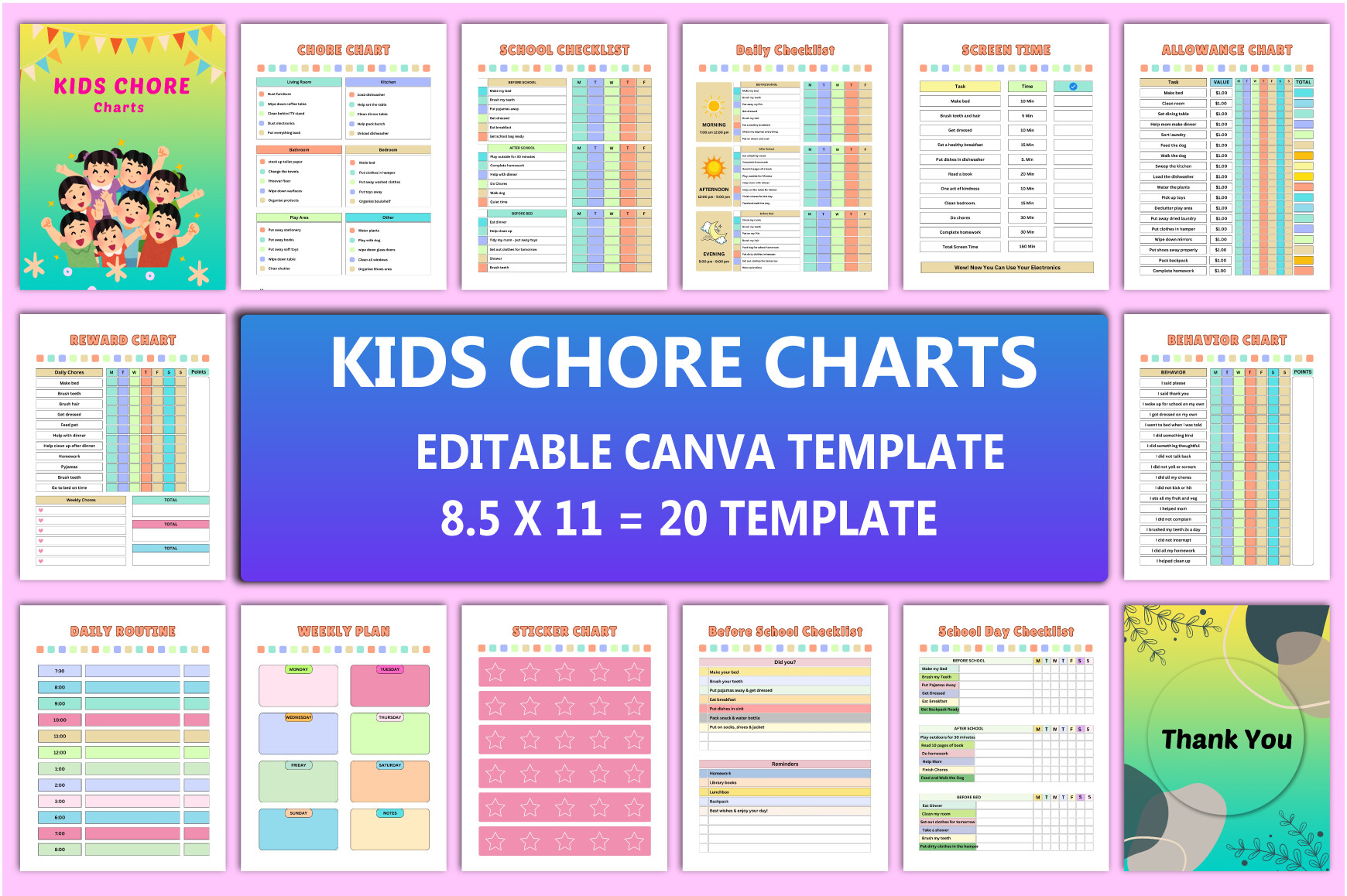 Editable Kids Chore Charts Interior Graphic by munjixpro · Creative Fabrica