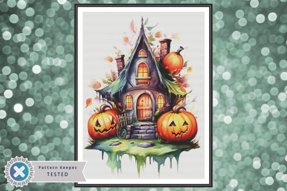 Halloween House Cross Stitch Pattern PDF