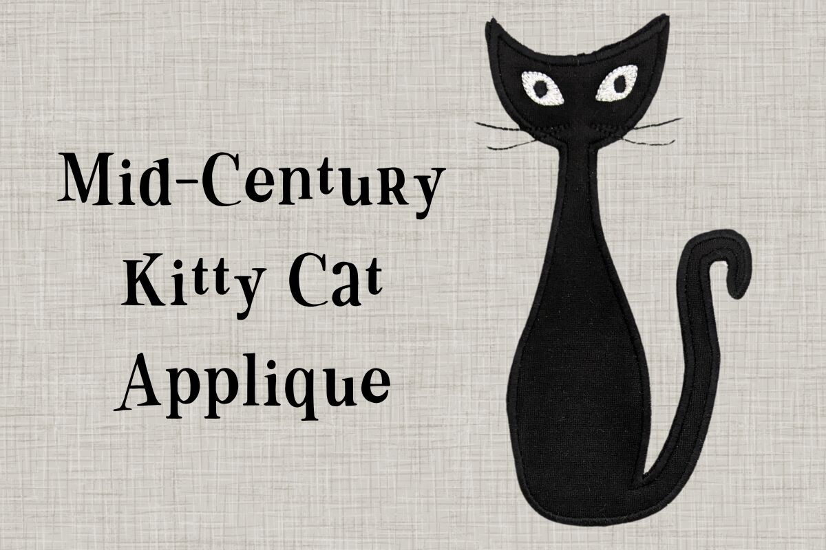 Mid-century Modern Cat Applique