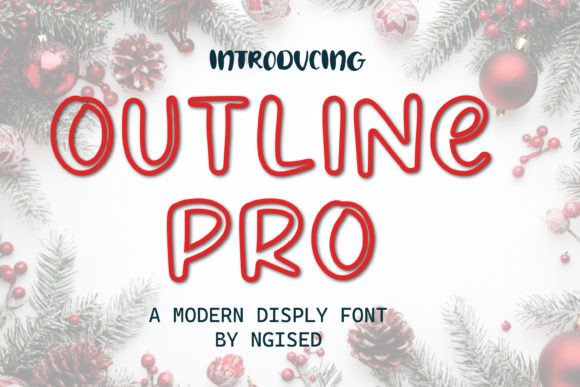 Outline Pro Font PNG with transparent background - Preview 1