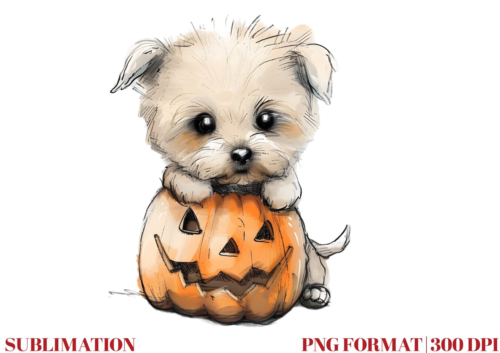 Spooky Lowchen Dog with Pumpkin Graphic by Mirawillson · Creative Fabrica