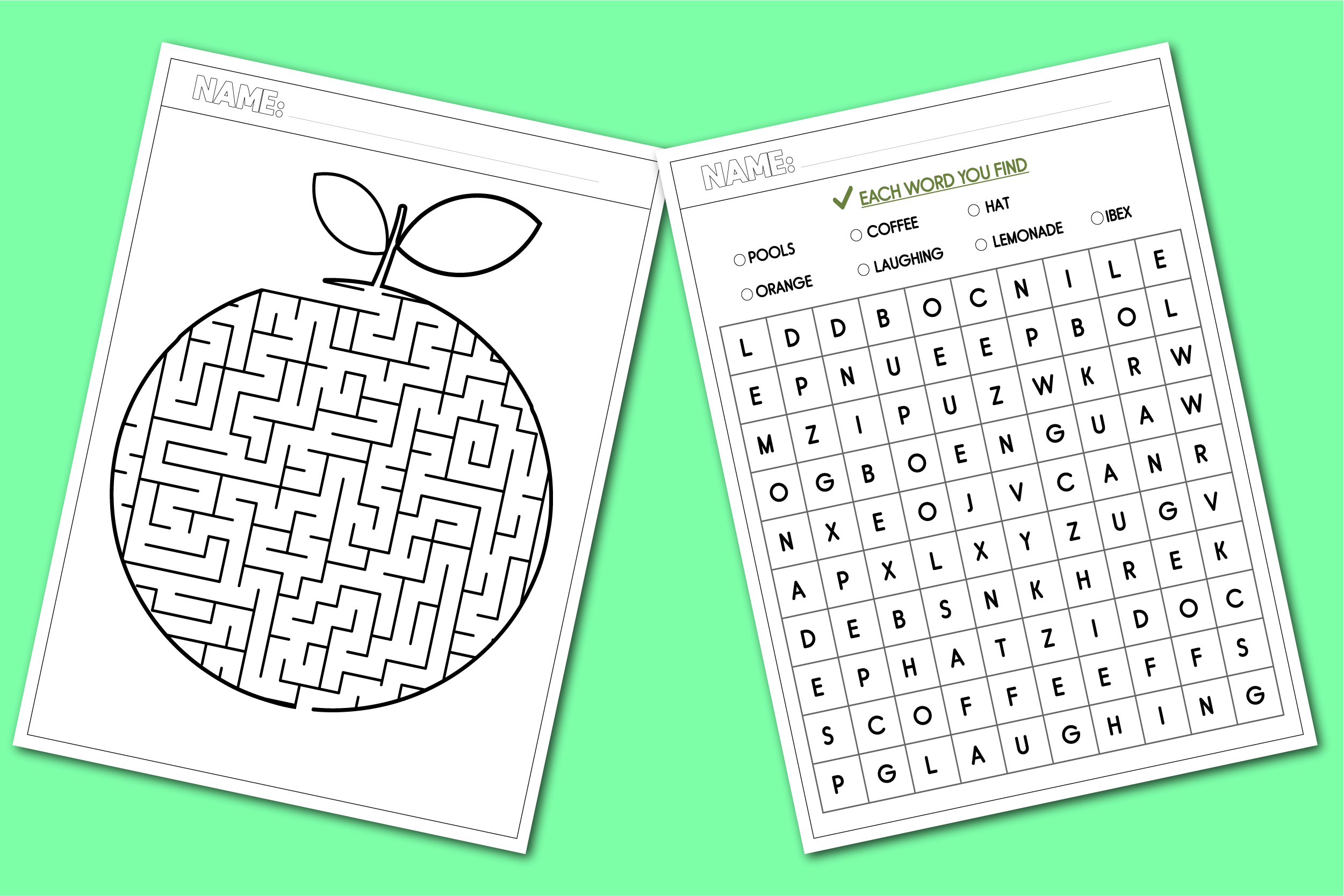 Word Search, Orange Maze Puzzle for Kids Graphic by MOF92 · Creative ...
