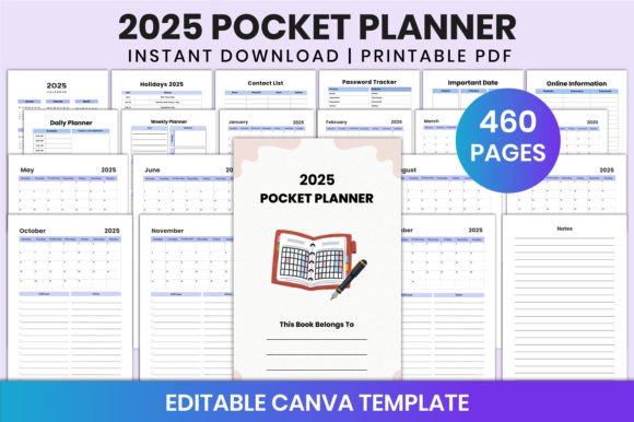 2025 Pocket Planner for Canva Interior Graphic by Shumaya · Creative ...