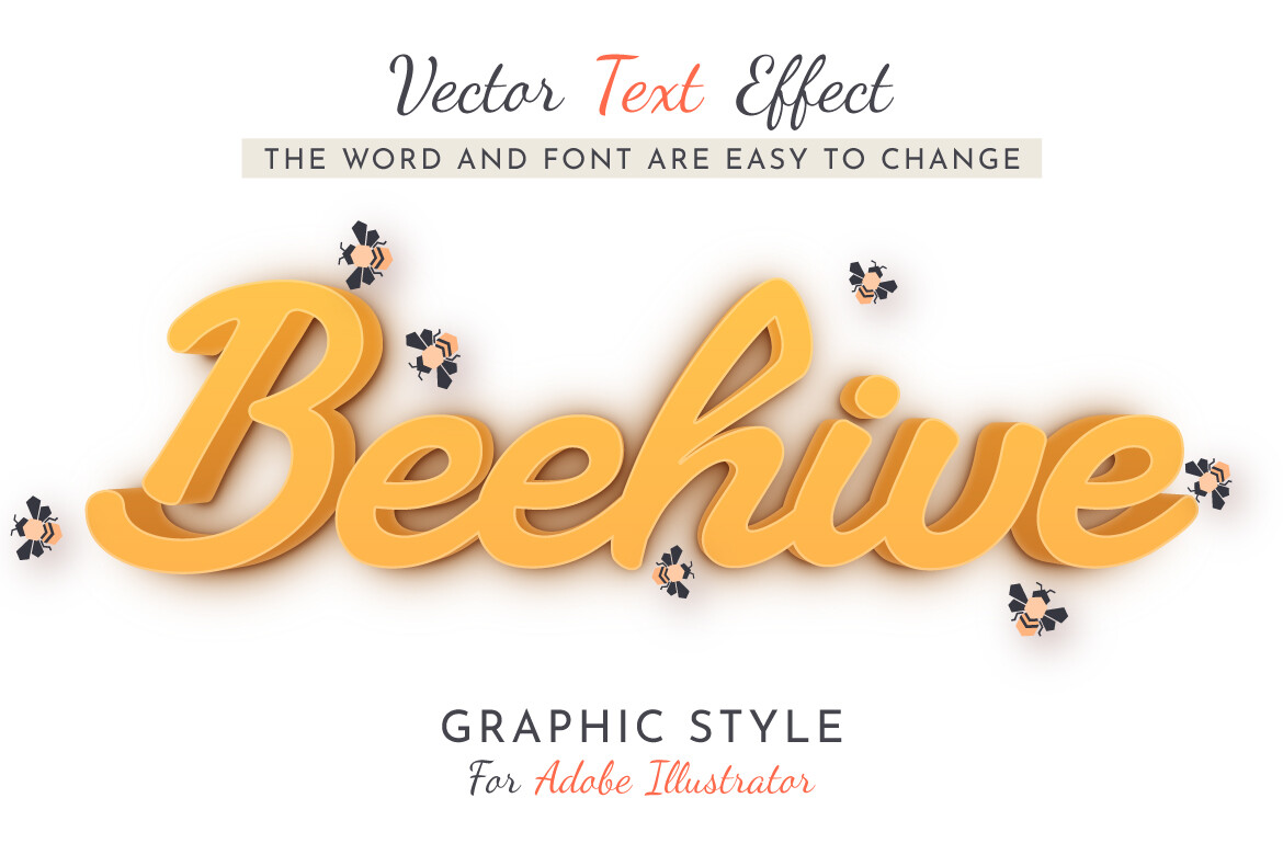 Beehive Editable Text Effect Graphic by rwgusev · Creative Fabrica