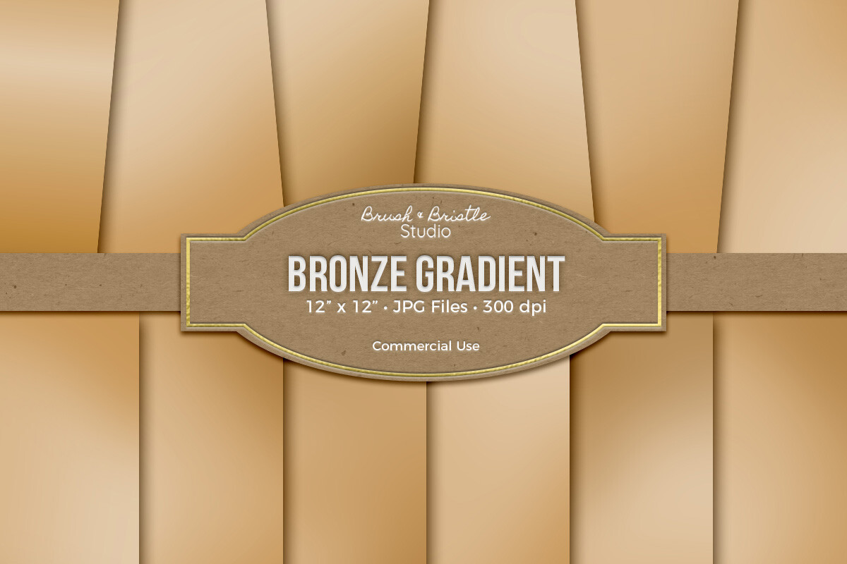 Bronze Metallic Gradient Digital Paper Graphic by brushandbristlestudio ...