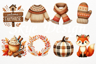 Cozy Autumn Watercolor Clipart Graphic by Skye Design · Creative Fabrica
