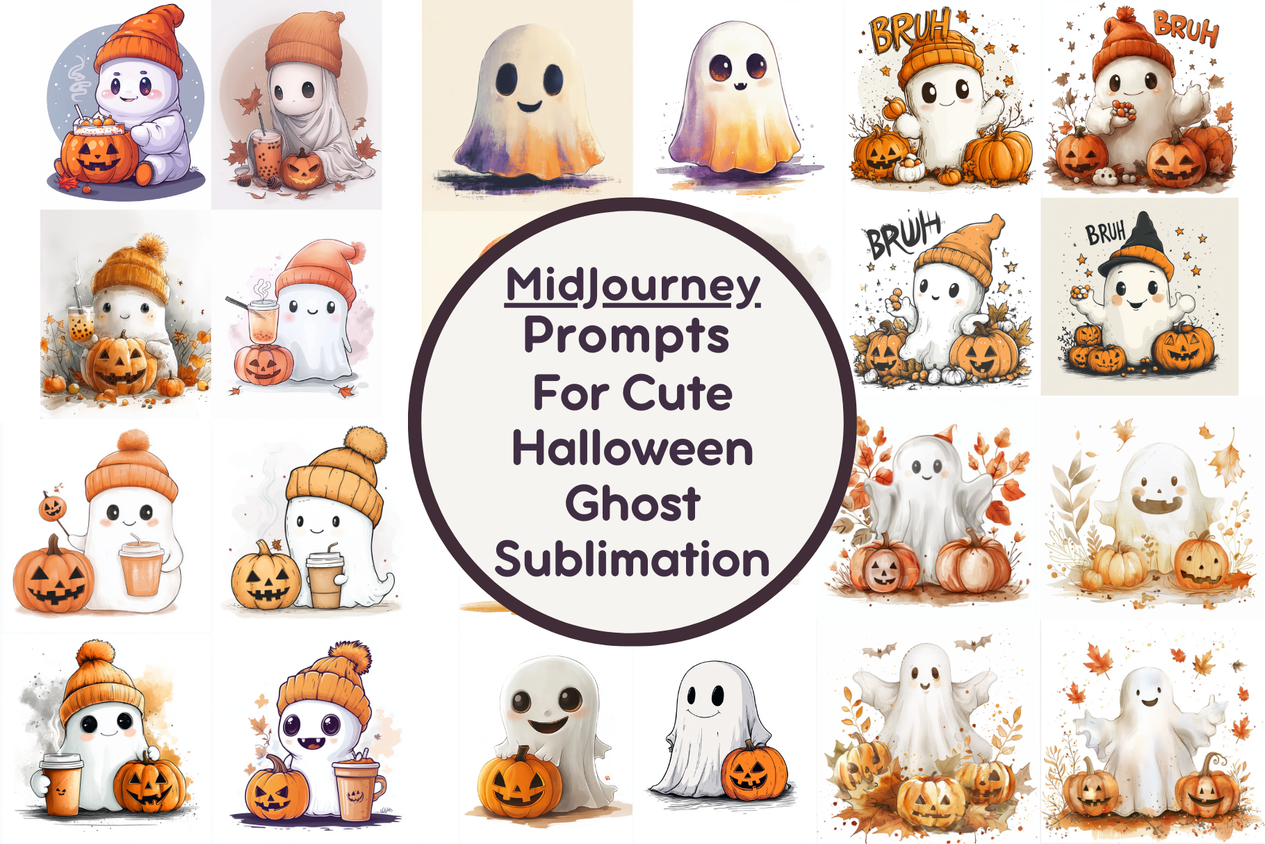 Cute Halloween Ghost Sublimation Graphic by Milano Creative · Creative ...