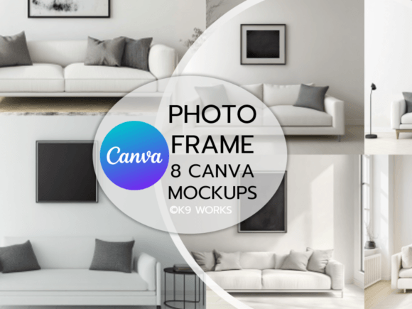 Drag & Drop Frame White Room Mockup Canva Template