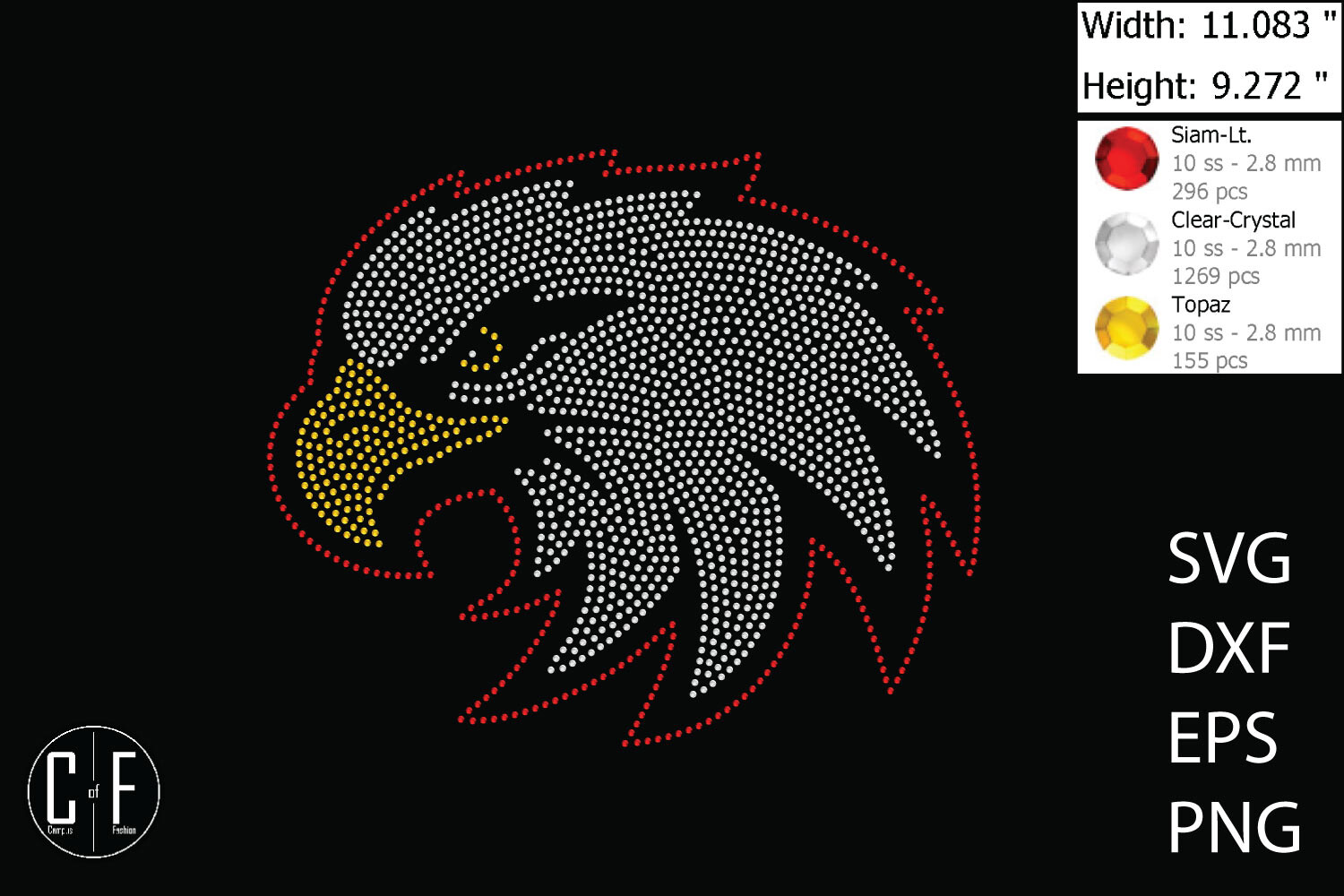 Purple Rhinestone Eagle Eagle Rhinestone Template Graphic by campusoffashion · Creative Fabrica