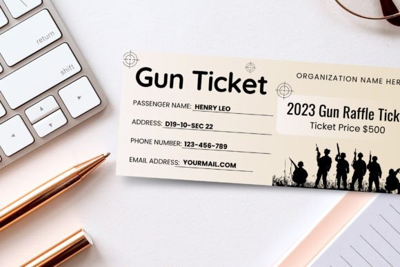 Editable Gun Ticket Printable Template