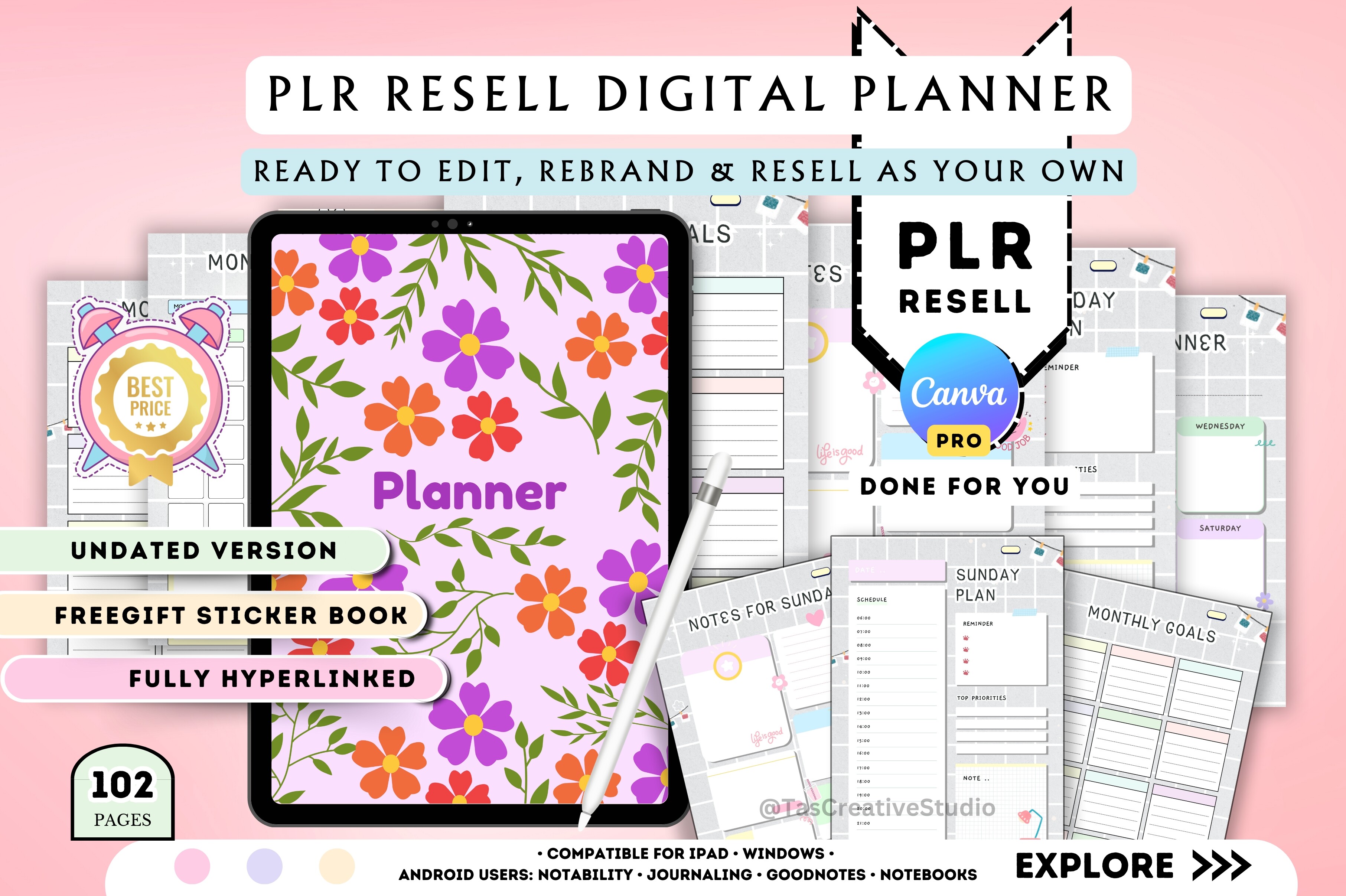 Editable PLR Planner Canva Template