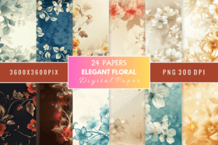 Elegant Floral Digital Paper Bundle Graphic by Regulrcrative · Creative ...