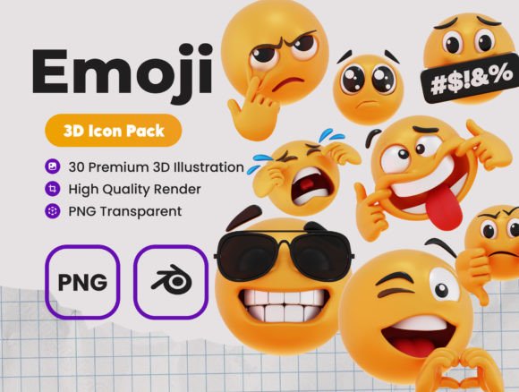 Emoji 3D Icon Set