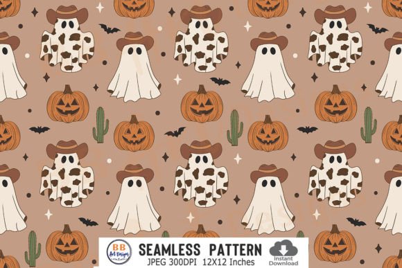 Halloween Western Seamless Pattern Paper